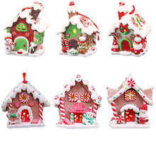 Load image into Gallery viewer, Christmas Decorations Polymer Clay Luminous House Creative Christmas LED Luminous  House Christmas Decoration Pendant
