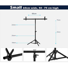 Load image into Gallery viewer, 60cm/80cm/200cm Background Photography Backdrop Aluminum Tripod Stand Holder With Cross Bar Clip

