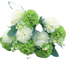 Load image into Gallery viewer, 1pcs 10 flower head peony fake flowers  luxury bouquet wedding decoration home table decoration sky blue fake flower
