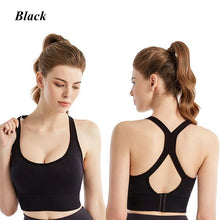 Load image into Gallery viewer, Women Sports Bra Workout Push Up Seamless Sexy Fast Dry Yoga Fitness Removeable Pads Shockproof Running Wire Free X Shape Back
