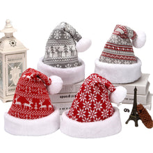 Load image into Gallery viewer, Snowflake Deer Knitted Wool Flannel Christmas Hat Adult Winter Hat Decoration
