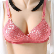 Load image into Gallery viewer, Ladies Solid Color Sexy Jacquard Glossy Breathable Bra Padded Push Up Adjustable Strap Bra
