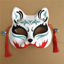 Load image into Gallery viewer, Fox Mask with Tassels&amp;Bell Non-toxic Cosplay Hand Painted 3D Fox Mask Costumes Props Accessories
