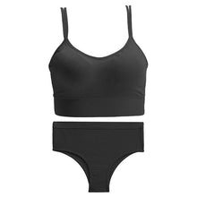 Load image into Gallery viewer, FINETOO Double Shoulder Strap Bra Set Seamless Crop Top Panties Suit Women Sexy Lingerie Female Underwear Wireless Bra Tank Top Bralette
