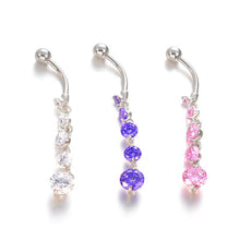 Load image into Gallery viewer, Women Steel Stainless Rhinestone Pendant Belly Navel Button Ring Body Piercing
