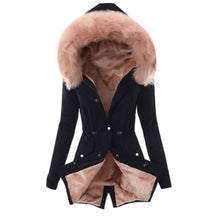 Load image into Gallery viewer, Ladies  Lining Coat Womens Winter Warm Thick Long Jacket Hooded Overcoat
