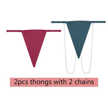 Load image into Gallery viewer, Women Cotton Thongs With Removable Chains S-L Sexy Low-Rise T-Back Underpants Ladies G-strings Female Underwear LingeriePanties
