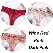 Load image into Gallery viewer, 3PCS/Set Women Lace Panties Sexy G-string Underwear Female Underpants Floral Solid Color Briefs Lingerie Sexy Thong Panties M-XL
