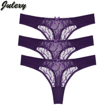 Load image into Gallery viewer, Julexy Lace Thongs S M L XL Panties for Women Solid Sexy Lace Underwear
