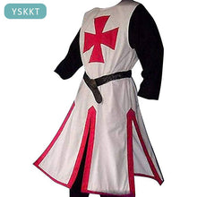 Load image into Gallery viewer, Mens Medieval Crusader Knights Templar Surcoat Cloak Renaissance Warrior Cosplay Costumes Robe Halloween
