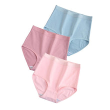 Load image into Gallery viewer, 3 Pcs / Lot  Cotton Underwear Women High Waist Panties Comfortable Solid Color Underpants Plus Size M-3XL
