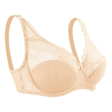 Load image into Gallery viewer, Queenral New Lace Perspective Bra Women Sexy Lingerie Underwire Embroidery Floral Bralette Plus Size
