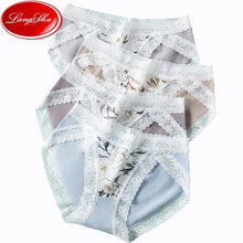 Load image into Gallery viewer, Seamless Women Sexy Lace Panties Cotton Breathable Underwear Girls Briefs Low Waist Underpants 4Pcs
