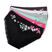 Load image into Gallery viewer, 6 PCS/LOT Underwear Women Panties Cotton Mid Rise Flowers Print Lace Sexy Briefs Plus Size Ladies Knickers for Women
