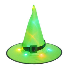 Load image into Gallery viewer, Halloween Glowing Witch Hat Halloween Ornament Festive Party Hat Wizard Hat Party Magician Decoration Props LED Lights

