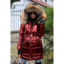 Load image into Gallery viewer, Women's Fashion Winter Warm Down Jacket Thick Slim Flash Coat Down Outdoor Hood Parka Long Slim Jacket
