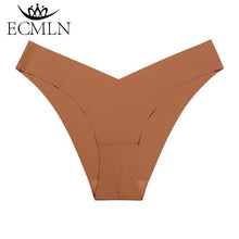 Load image into Gallery viewer, Womens Beach Deep V Bikini Skin-Friendly Seamless Panties Ultra Light Soft Briefs Sexy Low Waist Lingerie
