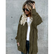 Load image into Gallery viewer, Ladies Fashion Hooded Coat Female Loose Fur Cardigan Coat Women Faux Fur Coat Autumn Winter Warm Jacket Outwear Long Coat
