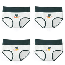 Load image into Gallery viewer, 4Pcs Plus Size M-5XL High Waist Underwear Cotton Panties Women's Print Girls Briefs Breathable Lingerie

