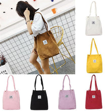 Load image into Gallery viewer, Fashion Women Corduroy Tote Bags Solid Color Casual Cross Body Large Capacity Sling Bag
