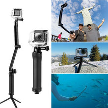 Load image into Gallery viewer, 3-Way Flexible Tripod Stand Mount Selfie Handheld Foldable Bracket for GoPro Hero 5 4 3+3 Action Camera
