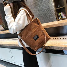 Load image into Gallery viewer, Women Corduroy Zipper Shoulder Bags
