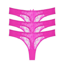 Load image into Gallery viewer, Julexy Lace Thongs S M L XL Panties for Women Solid Sexy Lace Underwear

