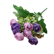 Load image into Gallery viewer, Artificial Flowers Simple 10 Heads  Bouquet Rose Silk High End Wedding Party Bride Home Table Plant Decoration Single Branch
