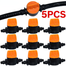 Load image into Gallery viewer, 5PCS Mini Valve with 4/7mm Hose Garden Irrigation Barbed Water flow control valve Agriculture tools Drip Irrigation Fittings

