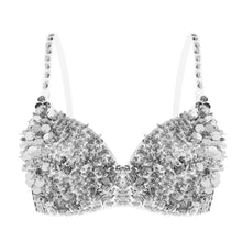Load image into Gallery viewer, Women's Tribal Glitter Sparkle Belly Dance Beaded Sequined Bra Top
