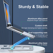 Load image into Gallery viewer, Laptop Stand Computer Stand Stepless Lift Aluminum Alloy Folding Portable Stand for 11-17inch Laptop
