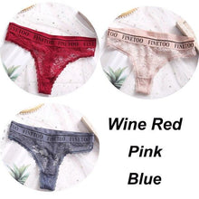 Load image into Gallery viewer, 3PCS/Set Women Lace Panties Sexy G-string Underwear Female Underpants Floral Solid Color Briefs Lingerie Sexy Thong Panties M-XL

