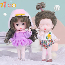 Load image into Gallery viewer, 1/12 Mini Doll OB11 20 Movable Joints Girl Doll Cute Expression Face Curly Short Wig 13CM Dolls Toys Gift for Girls Munecas BJD
