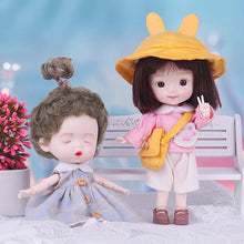Load image into Gallery viewer, 1/12 Mini Doll OB11 20 Movable Joints Girl Doll Cute Expression Face Curly Short Wig 13CM Dolls Toys Gift for Girls Munecas BJD
