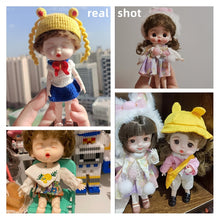 Load image into Gallery viewer, 1/12 Mini Doll OB11 20 Movable Joints Girl Doll Cute Expression Face Curly Short Wig 13CM Dolls Toys Gift for Girls Munecas BJD
