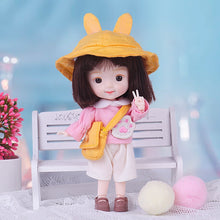 Load image into Gallery viewer, 1/12 Mini Doll OB11 20 Movable Joints Girl Doll Cute Expression Face Curly Short Wig 13CM Dolls Toys Gift for Girls Munecas BJD
