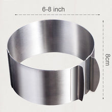Load image into Gallery viewer, 1-2pcs/set Adjustable Mousse Ring Set Round&amp;Square Stainless Steel Cake Baking Mold Birthday Wedding Cake Decorating Tools
