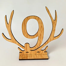 Load image into Gallery viewer, 1-20 Antler Wooden Table Cards Number Sets Hollow Out Ornaments For Wedding Party Favors Decoration Name Place Cards Numbers
