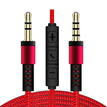 Load image into Gallery viewer, Audio Cable 3.5mm to Jack 3.5mm Speaker Line Aux Cable Male to Male with Mic to volume control for Headphone Car speaker with 1.2m
