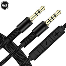 Load image into Gallery viewer, 1.2m Audio Cable 3.5mm to Jack 3.5mm Speaker Line Aux Cable Male to Male with Mic to volume control for Headphone Car speaker
