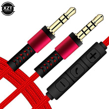 Load image into Gallery viewer, 1.2m Audio Cable 3.5mm to Jack 3.5mm Speaker Line Aux Cable Male to Male with Mic to volume control for Headphone Car speaker
