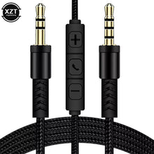Load image into Gallery viewer, 1.2m Audio Cable 3.5mm to Jack 3.5mm Speaker Line Aux Cable Male to Male with Mic to volume control for Headphone Car speaker

