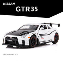 Load image into Gallery viewer, 1:32 Nissan GTR R35 R34 Sports Car Alloy Model Car Children Kids Toys Car Diecasts &amp; Toy Vehicles Toy Cars Strong Pull-back Sound
