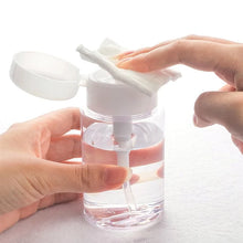 Load image into Gallery viewer, 3pcs 300ml Portable Empty Plastic Nail Polish Makeup Remover Bottle Liquid Clear Press Pumping Dispenser Container Storage Tool
