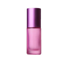 Load image into Gallery viewer, 5ml Portable Frosted Colorful Essential Oil Perfume Thick Glass Roller Vial Travel Refillable Rollerball Bottle
