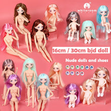 Load image into Gallery viewer, 1/6 BJD Doll 1/12 16cm 30cm Doll Make-up 3D Eyes Long Hair Body Beautiful Princess Baby Girl 12 Inch Doll DIY Toy for Girls
