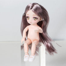 Load image into Gallery viewer, 1/6 BJD Doll 1/12 16cm 30cm Doll Make-up 3D Eyes Long Hair Body Beautiful Princess Baby Girl 12 Inch Doll DIY Toy for Girls
