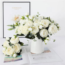 Load image into Gallery viewer, 2pcs 1 Bouquet 5 Big Head and 4 Bud Cheap Fake Flowers for Home Wedding Decoration Rose Pink Silk Peony Artificial Flowers
