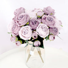 Load image into Gallery viewer, 1 Bouquet 9 heads Artificial Flowers Peony Tea Rose Silk Fake Flowers for Living Room Home Garden Wedding Decoration
