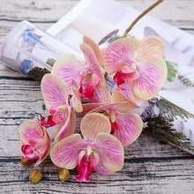 Load image into Gallery viewer, 5pcs 1 Bundle（6 Heads） Plastic Butterfly Orchid Vases for Home Decor Wedding Decorative Plants Christmas Gifts Box Artificial Flowers
